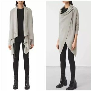 All Saints Asymmetric Drape Cardigan Sz M